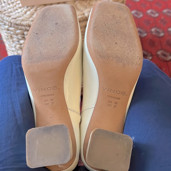 Vince ivory square toe patent leather boots. Size 7. - Picture 4 of 5